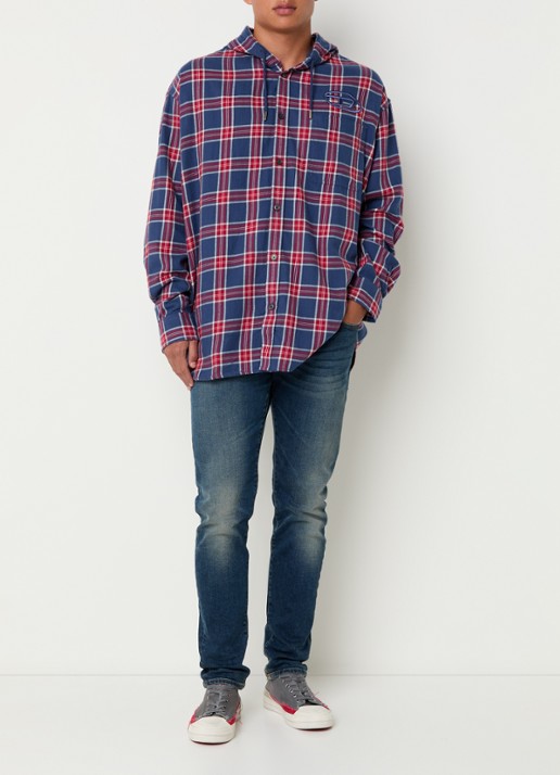 Diesel 2019 D-Strukt straight leg jeans met medium wassing - voorkant 2 indigo