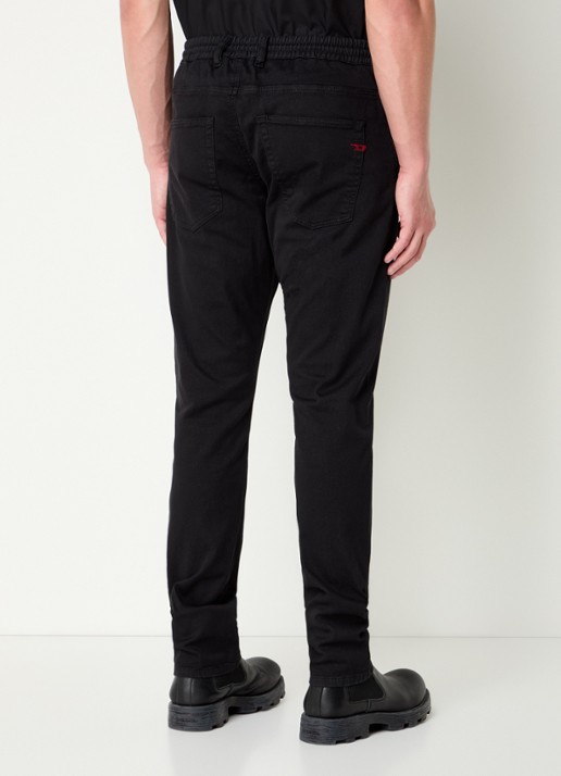 Diesel 2030 D-Krooley tapered jeans met trekkoord - achterkant zwart