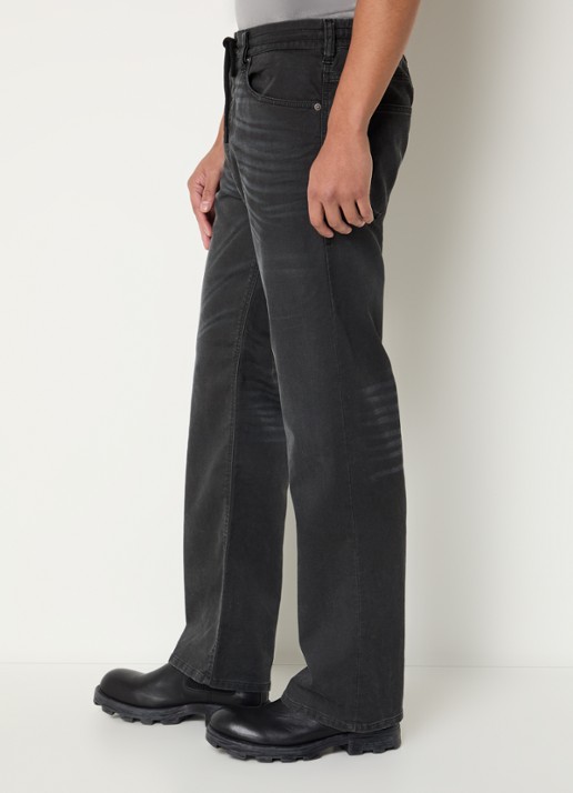 Diesel 2080 D-Reel loose fit joggingbroek van denim met trekkoord - detail 2 antraciet