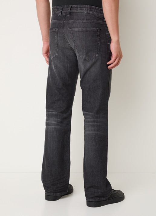 Diesel 2080 D-Reel straight leg jeans met gekleurde wassing en trekkoord - achterkant antraciet