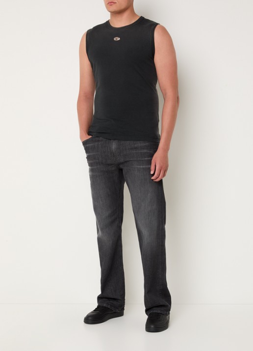 Diesel Brico tanktop met logo - voorkant 2 antraciet