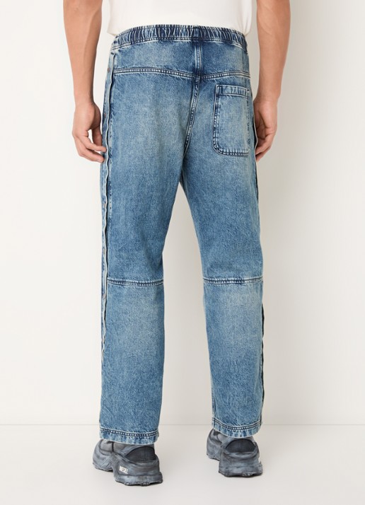 Diesel D-Axfor-S tapered jeans met trekkoord en logoborduring - achterkant 6 indigo