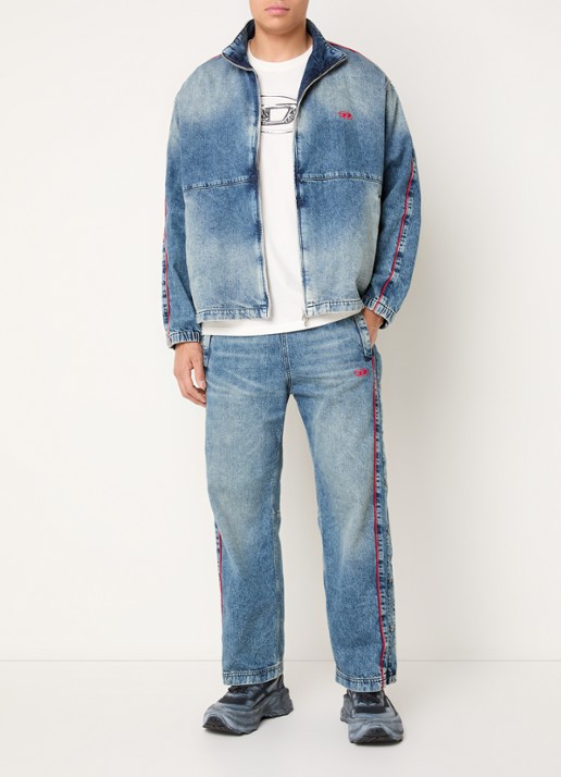 Diesel D-Axfor-S tapered jeans met trekkoord en logoborduring - voorkant 5 indigo