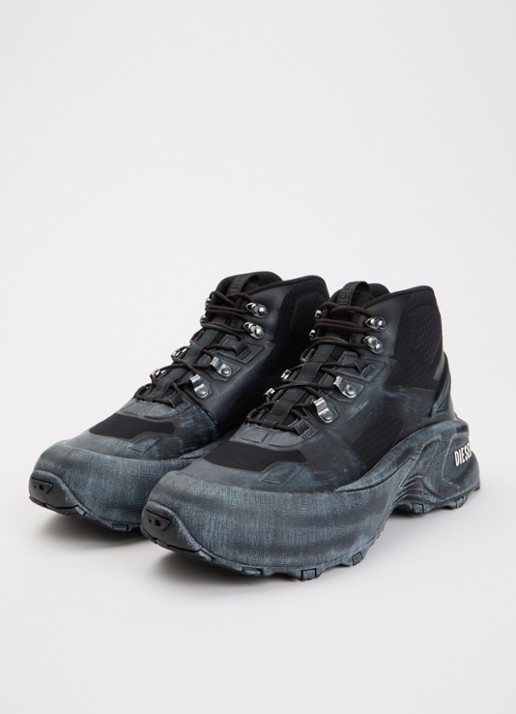 Diesel D-Cage Hiking sneaker met logo - detail 3 grijs