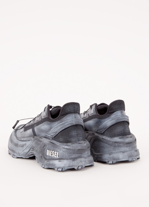 Diesel D-Cage sneaker met logo - achterkant 3 grijs