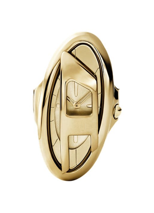 Diesel D-Era horloge ring DZ5625 - detail goud