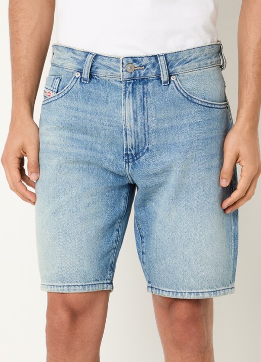Diesel D-Fin straight fit korte broek van denim met lichte wassing