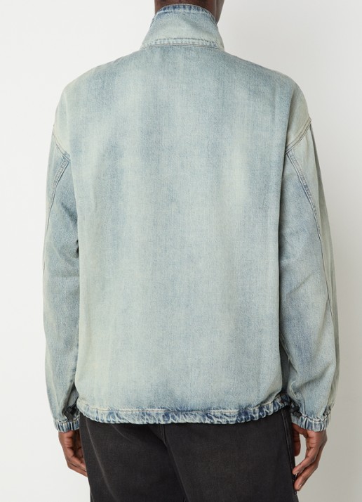 Diesel D-Flow-S1 Anorak van chambray met trekkoord - achterkant 4 indigo