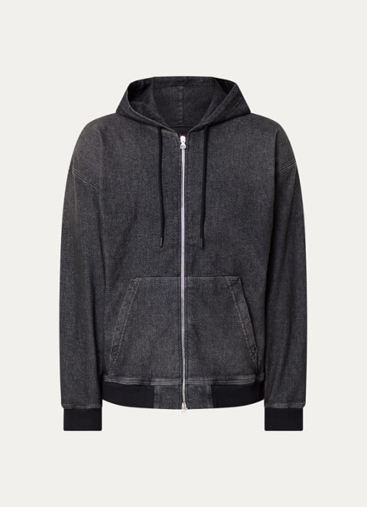 Diesel D-Giri sweatvest met capuchon - voorkant antraciet
