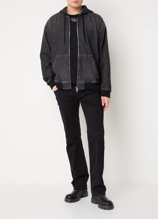 Diesel D-Giri sweatvest met capuchon - voorkant 2 antraciet