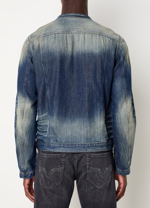 Diesel D-Glory spijkerjas met verwassen afwerking - achterkant 4 indigo