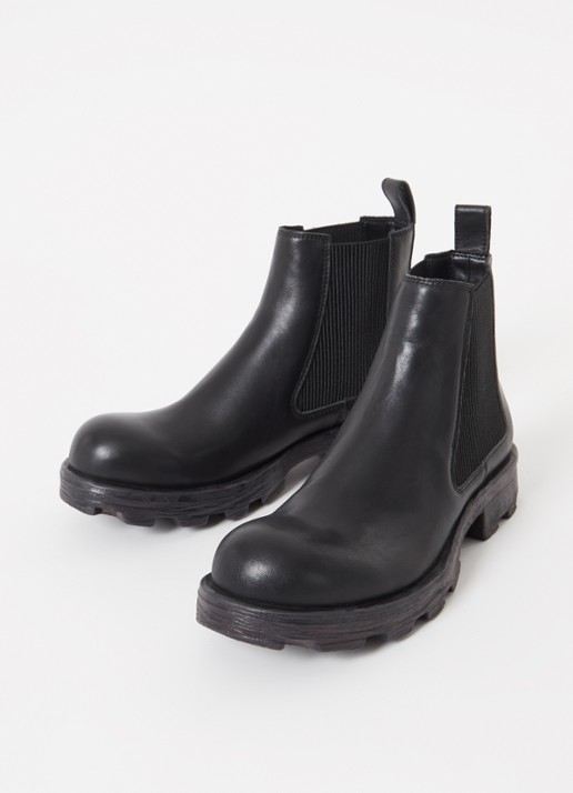 Diesel D-Hammer Lch chelsea boot van leer - detail zwart