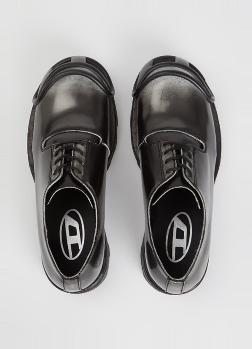 Diesel D-Hammer veterschoen van leer - detail 4 zwart