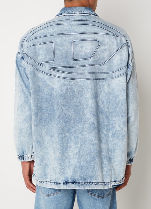 Diesel D-Krap-S1 spijkerjas met backprint - detail 3 lichtblauw