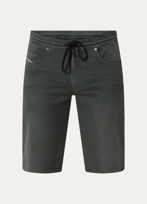 Diesel D-Krooley straight fit korte broek met steekzakken  - voorkant 3 legergroen