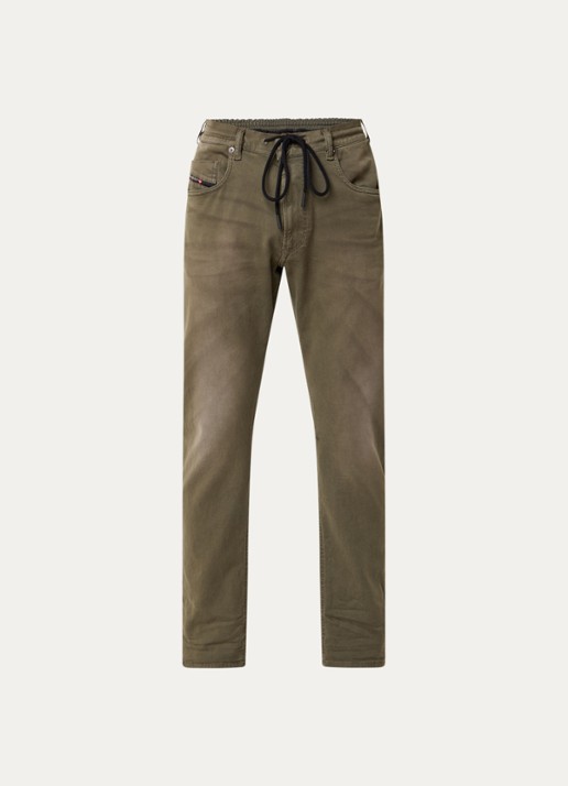 Diesel D-Krooley straight leg jeans met gekleurde wassing - voorkant 4 legergroen