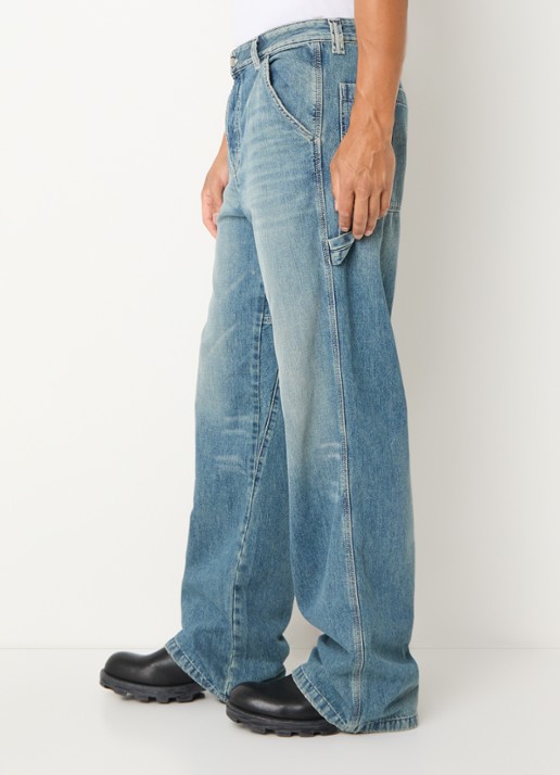 Diesel D-Livery-W loose fit jeans met medium wassing - detail 3 indigo
