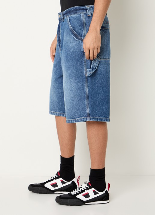 Diesel D-Livery-W loose fit korte broek van denim met medium wassing - detail 2 indigo