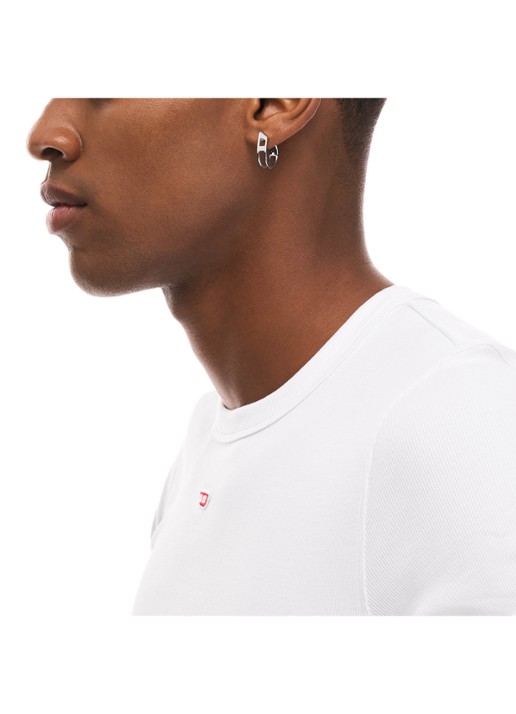 Diesel D Logo enkele oorring DX1673040 - detail 3 zilver