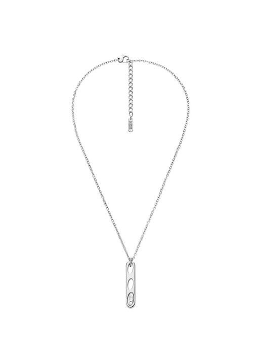 Diesel D Logo ketting DX1662040 - detail zilver