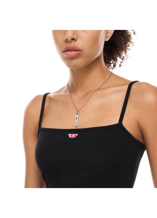 Diesel D Logo ketting DX1662040 - detail 2 zilver
