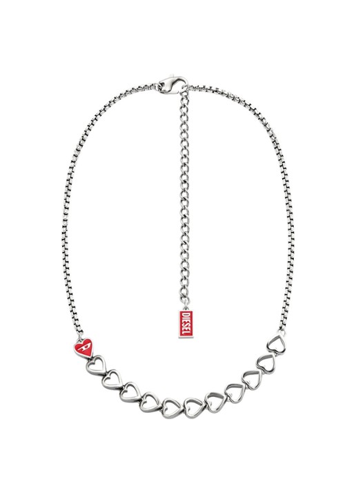 Diesel D Logo ketting DX1666040 - detail zilver