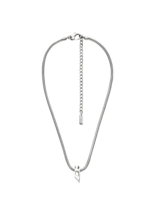 Diesel D Logo ketting DX1672040 - detail zilver