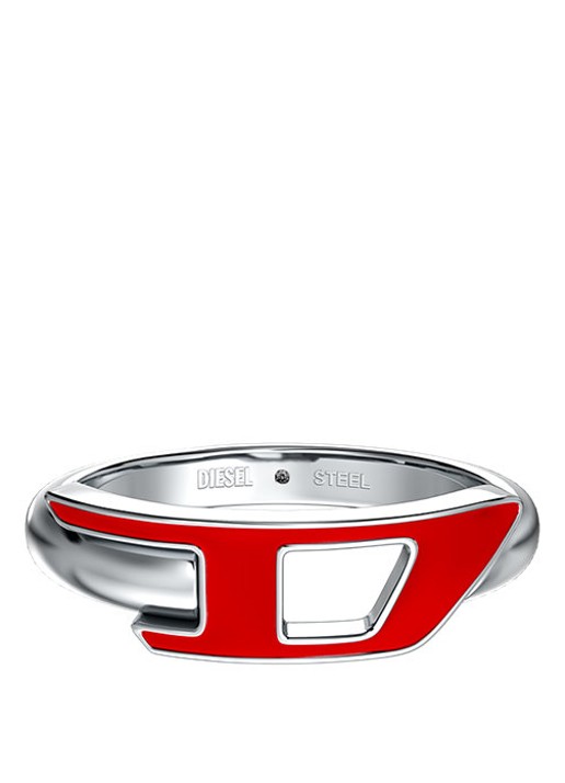 Diesel D Logo ring DX1688040 - detail 2 zilver