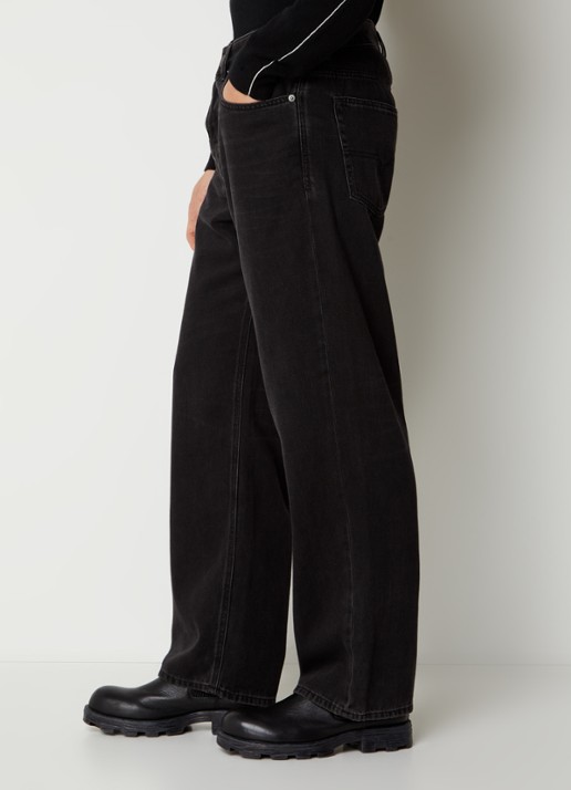 Diesel D-macro straight leg jeans met gekleurde wassing - detail 5 zwart