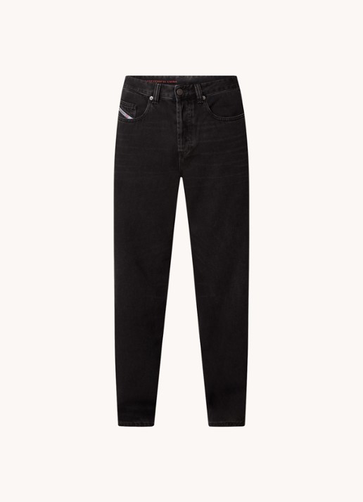 Diesel D-macro straight leg jeans met gekleurde wassing - voorkant 2 zwart