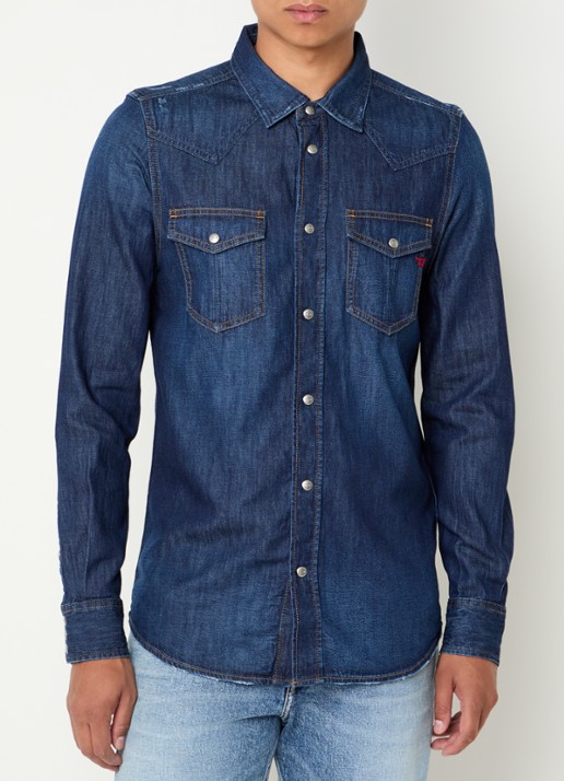 Diesel D-Vega regular fit overhemd van denim