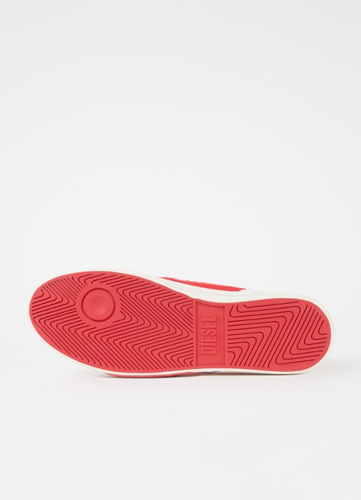 Diesel D-verse Mid sneaker van canvas met destroyed afwerking - detail 5 wit