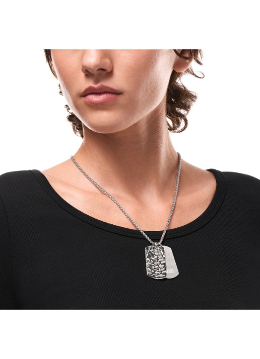 Diesel Diesel Font ketting DX1735040 - detail 3 zilver