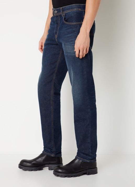 Diesel Finitive straight leg jeans met donkere wassing  - detail 4 indigo