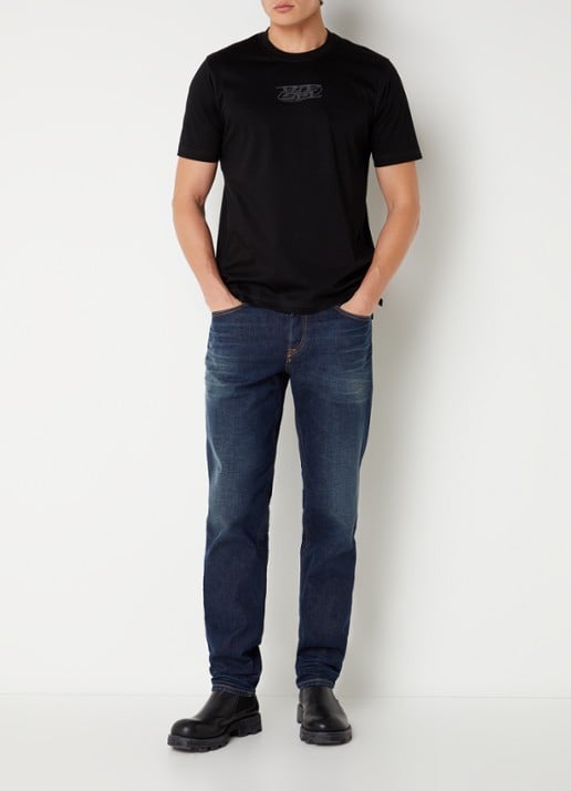 Diesel Finitive straight leg jeans met donkere wassing  - voorkant 2 indigo
