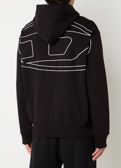 Diesel Hoodie met backprint en logoborduring