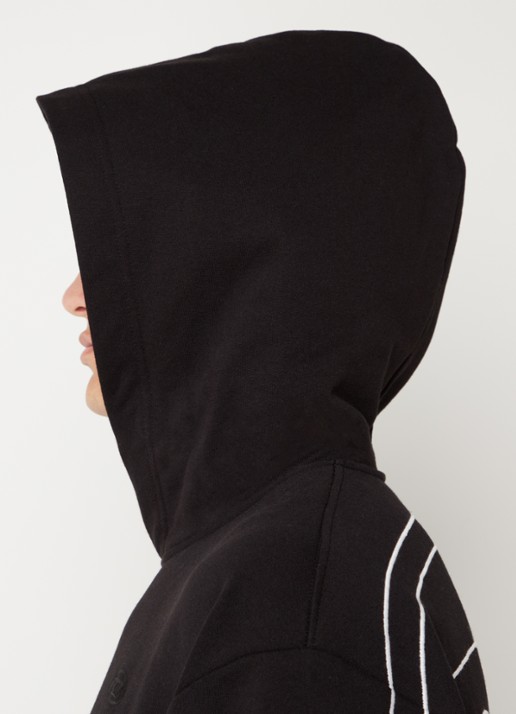 Diesel Hoodie met backprint en logoborduring  - detail 5 zwart