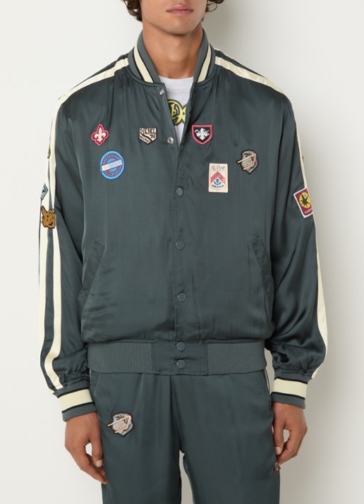Diesel J-Annu baseball jack met print - detail 2 bronsgroen