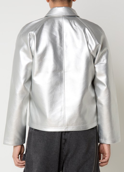 Diesel J-Thome jack met ritszakken en metallic finish - achterkant 5 zilver