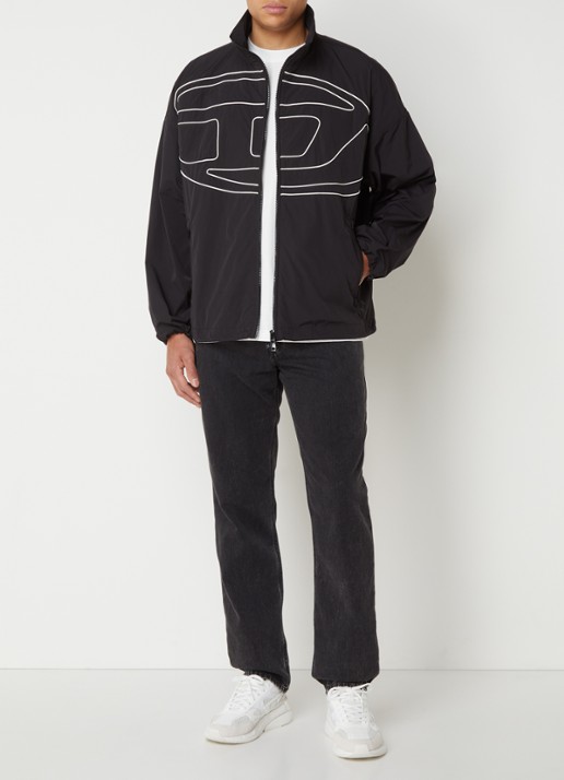 Diesel J-Vatel jack met ritsakken en logo - voorkant 3 zwart