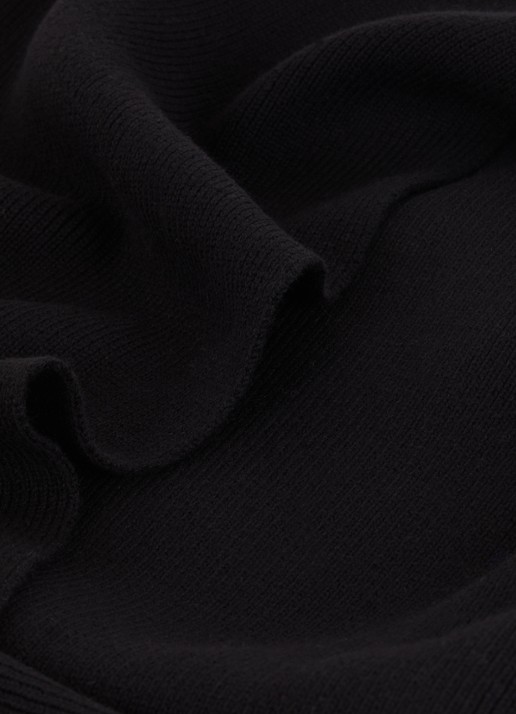 Diesel K-Coder ribgebreide sjaal in wolblend 160 x 25 cm - detail zwart