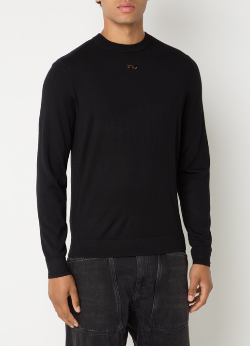 Diesel K-Valiam fijngebreide pullover van wol met logo