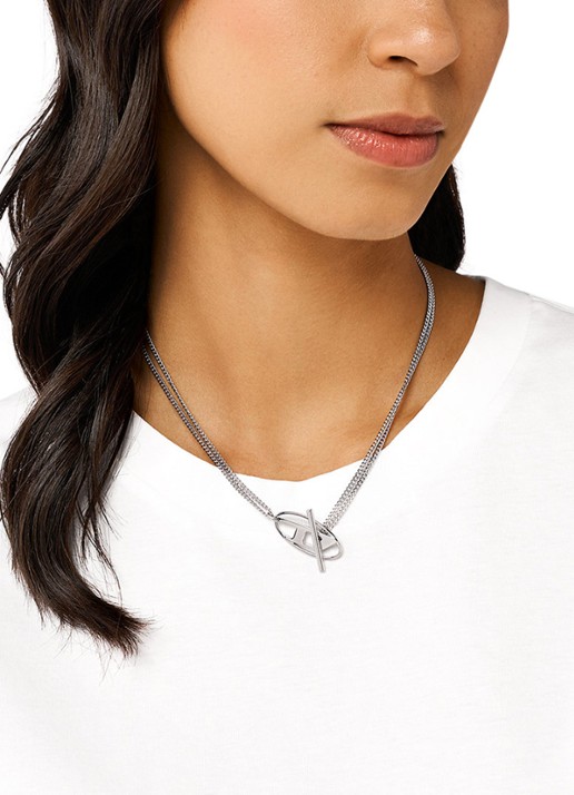 Diesel Ketting DX1534040 - voorkant 2 zilver