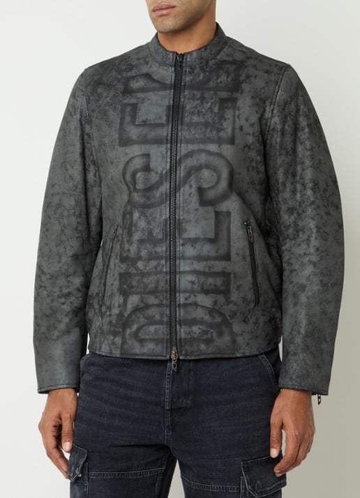 Diesel L-evert jack van lamsleer met logoprint