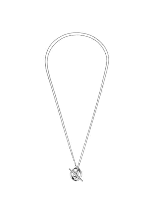 Diesel Oval D ketting DX1716040 - detail zilver
