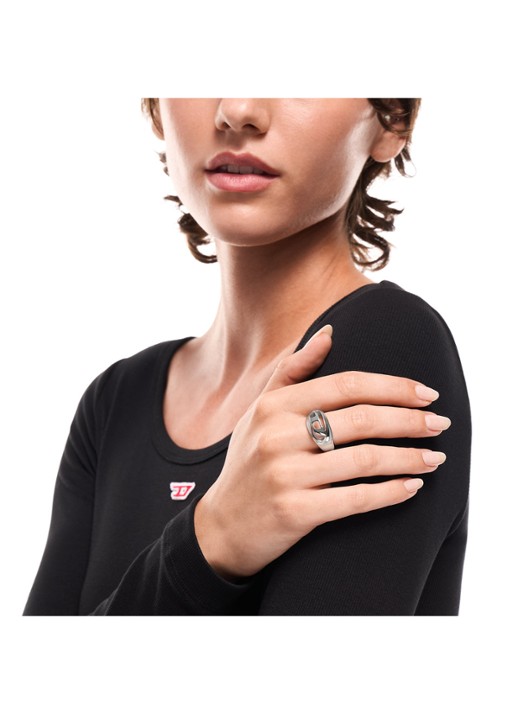 Diesel Oval ring DDX1715040 - detail 5 zilver