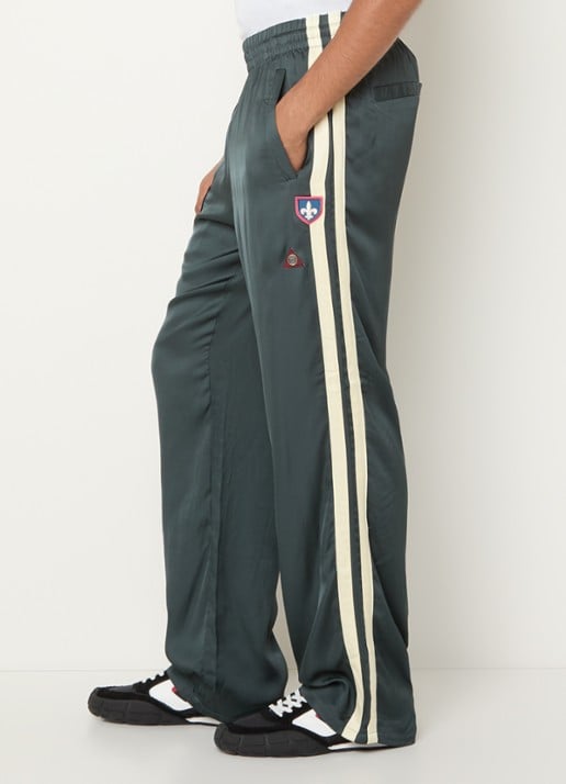 Diesel P-Annu straight fit trackpants met steekzakken - detail 2 bronsgroen