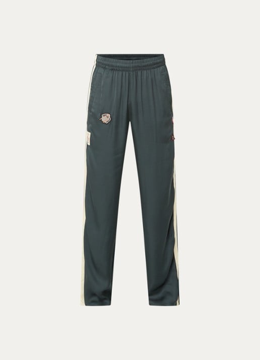 Diesel P-Annu straight fit trackpants met steekzakken - voorkant 4 bronsgroen