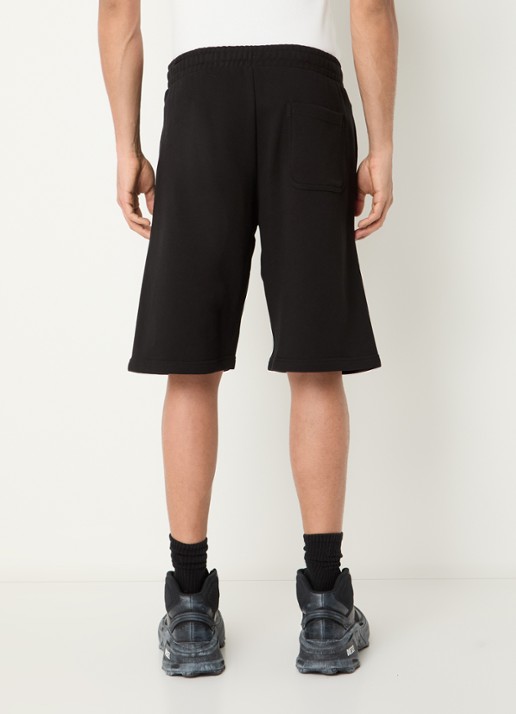 Diesel P-Crow loose fit korte joggingbroek met logoborduring - achterkant 4 zwart