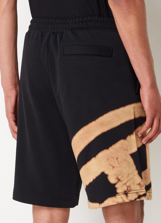 Diesel P-crow loose fit korte joggingbroek met logoprint - achterkant camel
